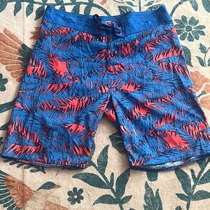 Old Navy Blue and Red Men Swim Board Shorts